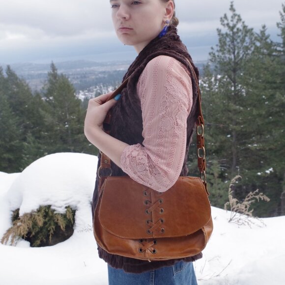 Brown Leather Vintage Bebe Made In  France Purse - Picture 3 of 5